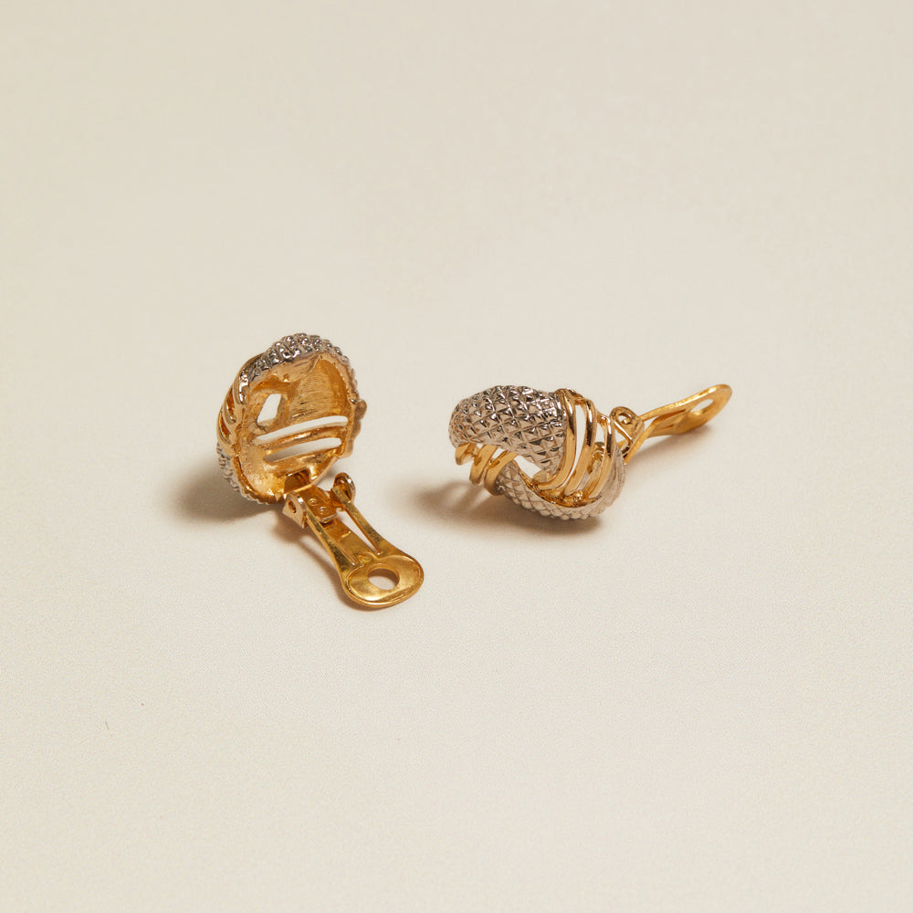Stud Earrings Vintage Mixed Plate Knot Clip-On Earrings Orelia Jewellery