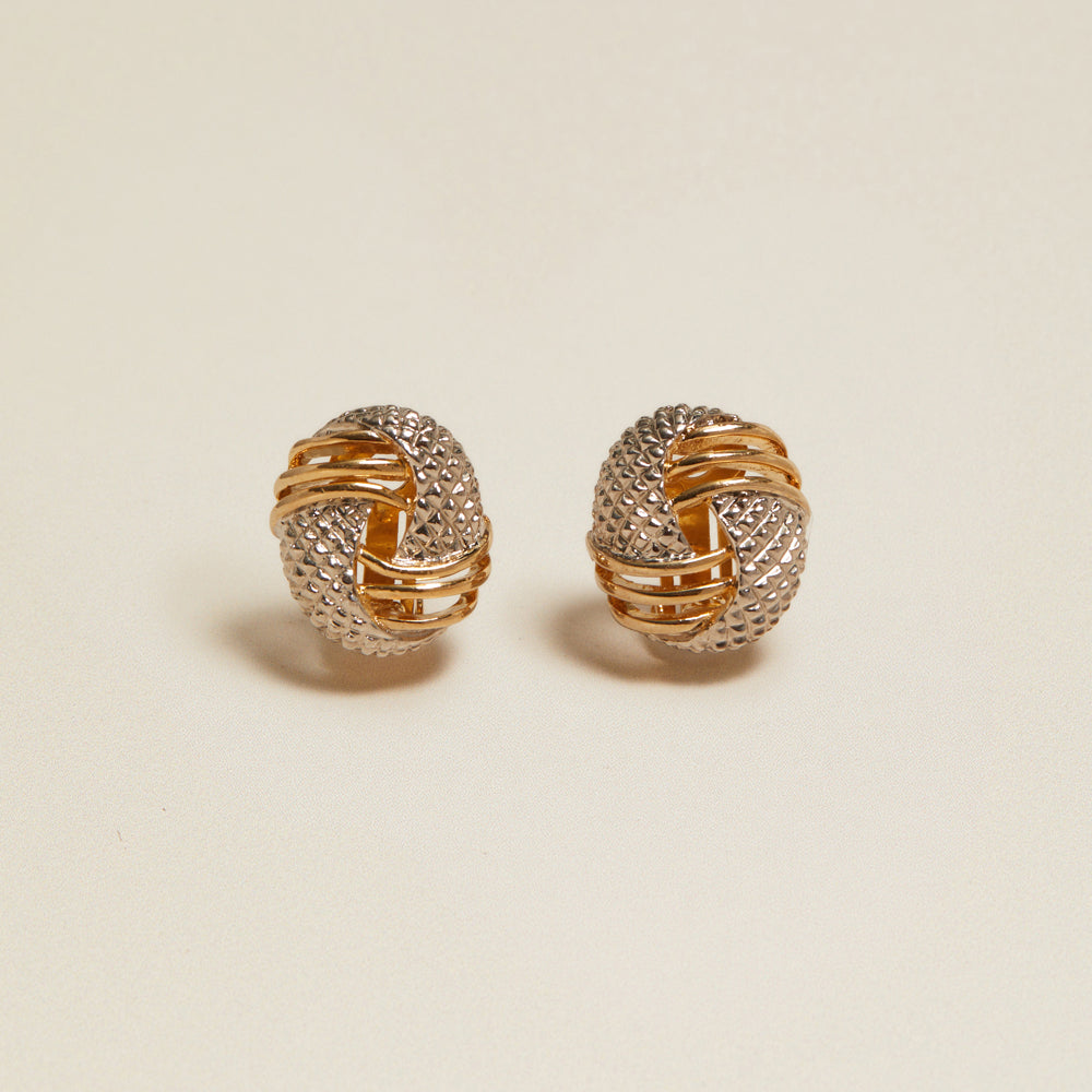 Stud Earrings Vintage Mixed Plate Knot Clip-On Earrings Orelia Jewellery