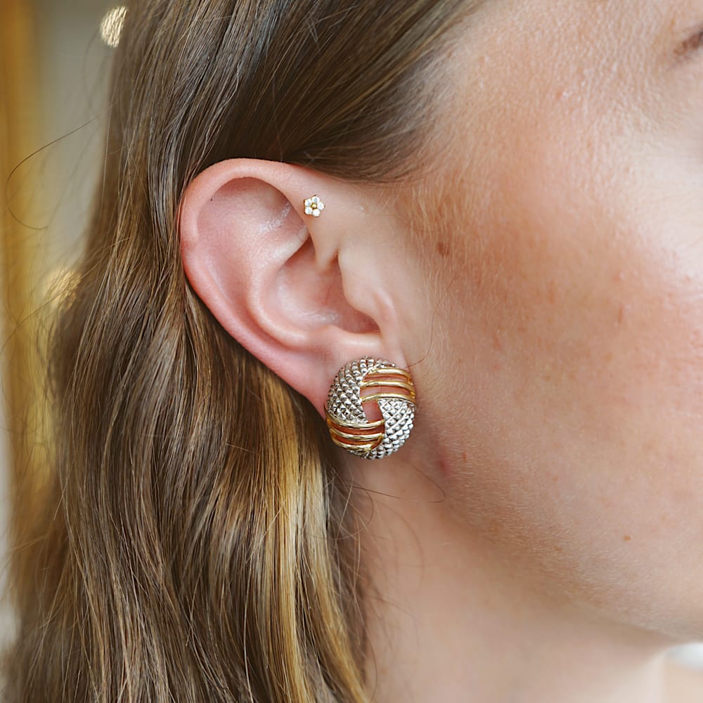Stud Earrings Vintage Mixed Plate Knot Clip-On Earrings Orelia Jewellery