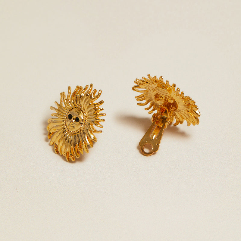 Stud Earrings Vintage Statement Sun Clip-On Earrings Orelia Jewellery