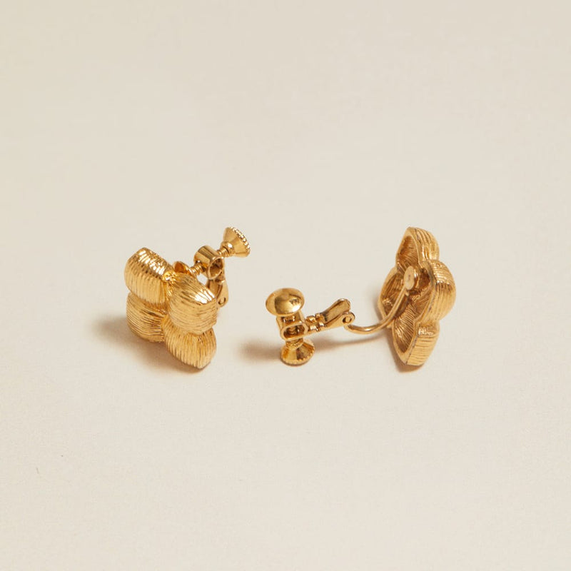 Stud Earrings Vintage Textured Woven Clip-On Earrings Orelia Jewellery