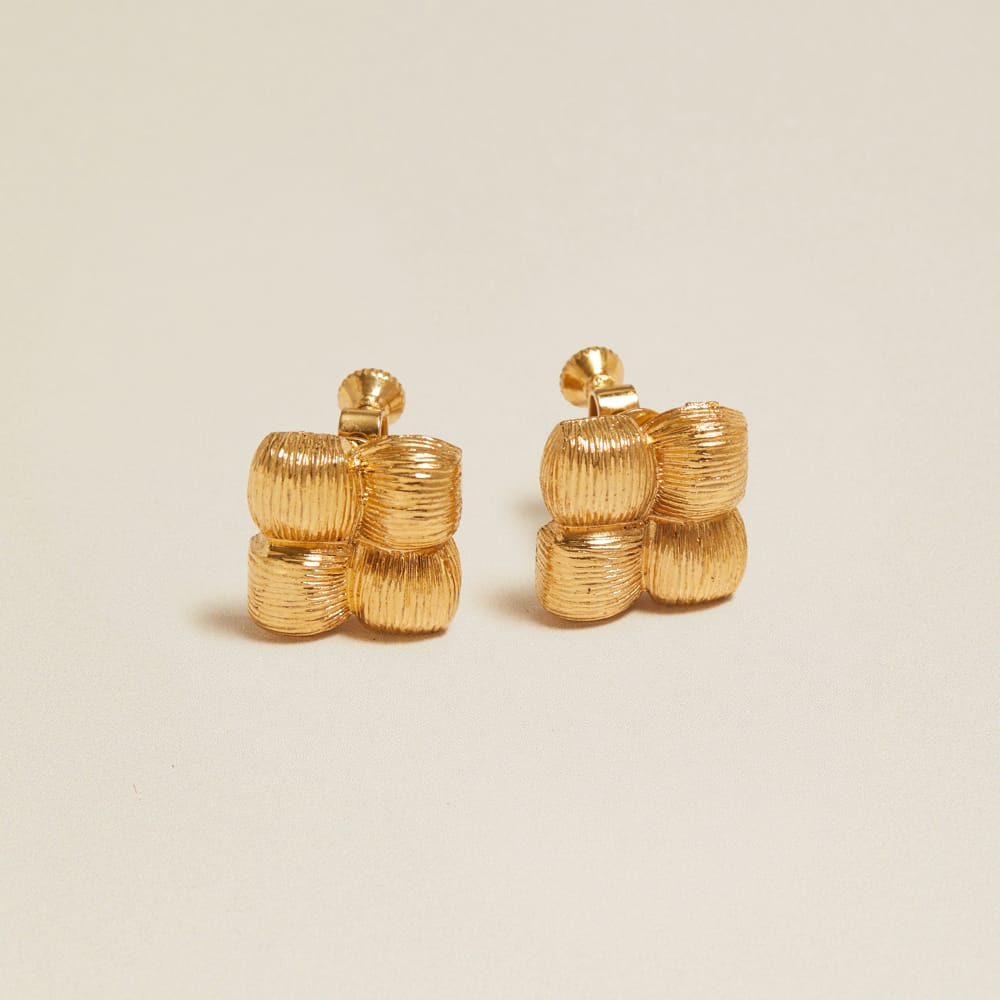 Stud Earrings Vintage Textured Woven Clip-On Earrings Orelia Jewellery