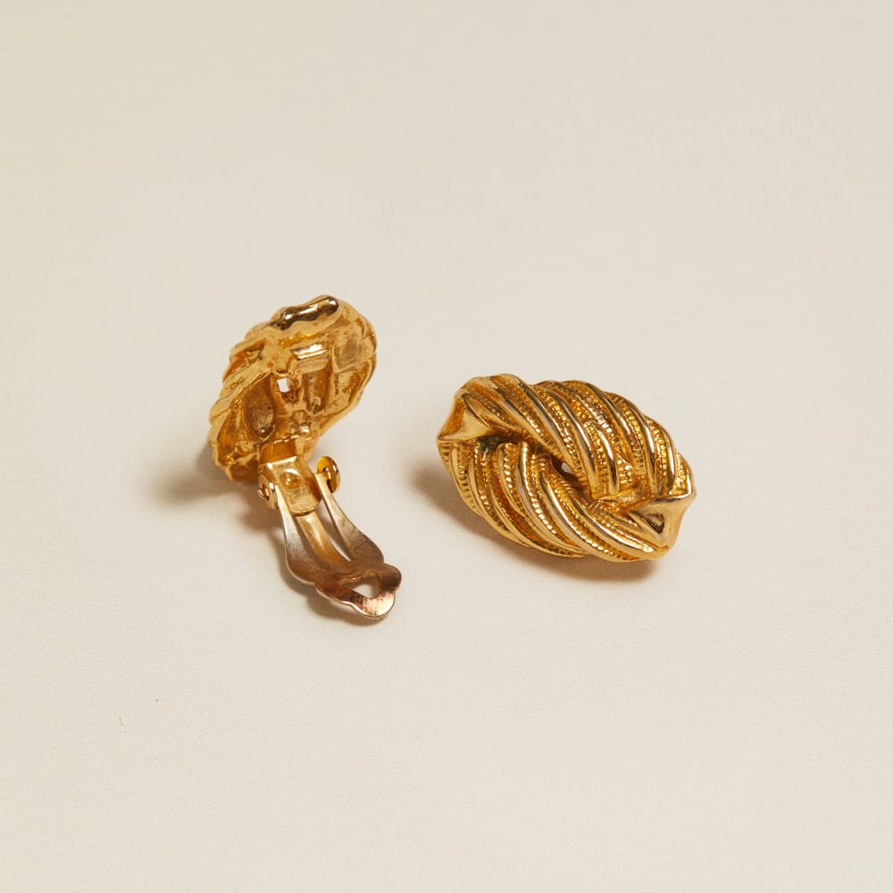 Stud Earrings Vintage Twisted Oval Clip-On Earrings Orelia Jewellery