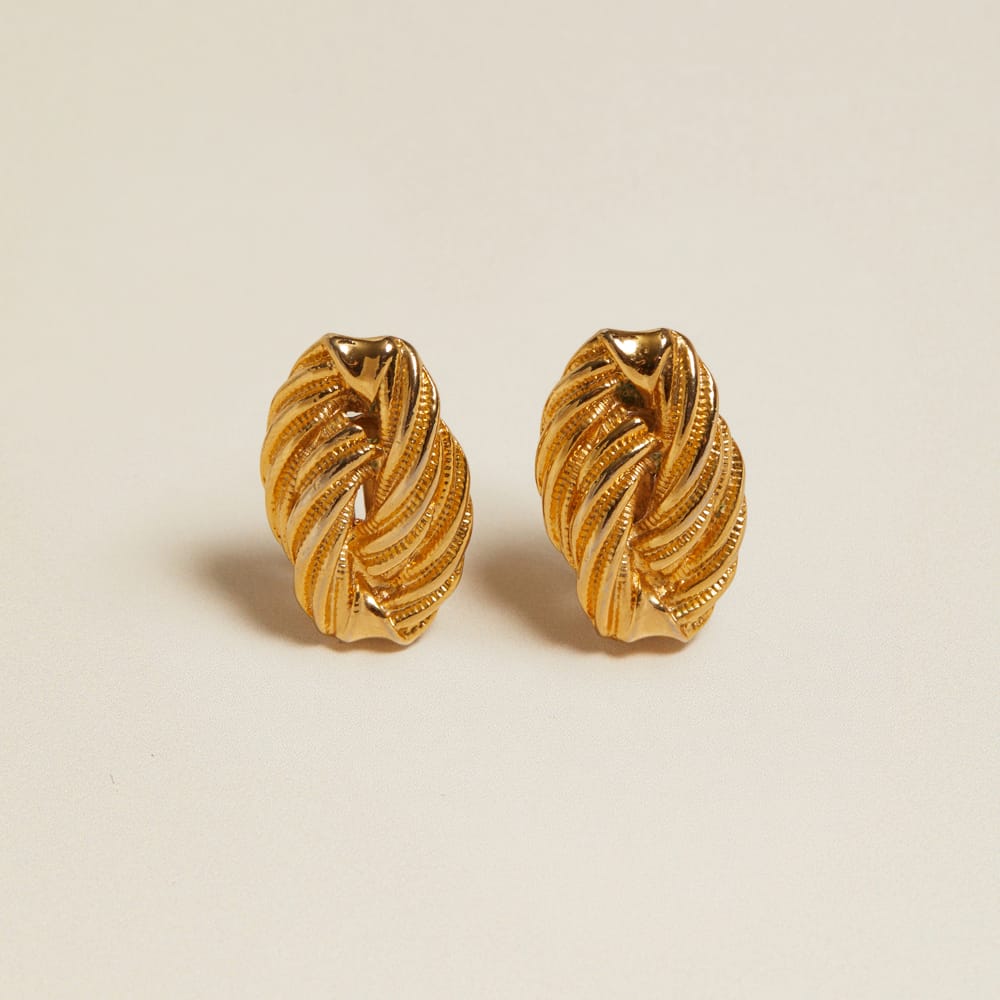 Stud Earrings Vintage Twisted Oval Clip-On Earrings Orelia Jewellery