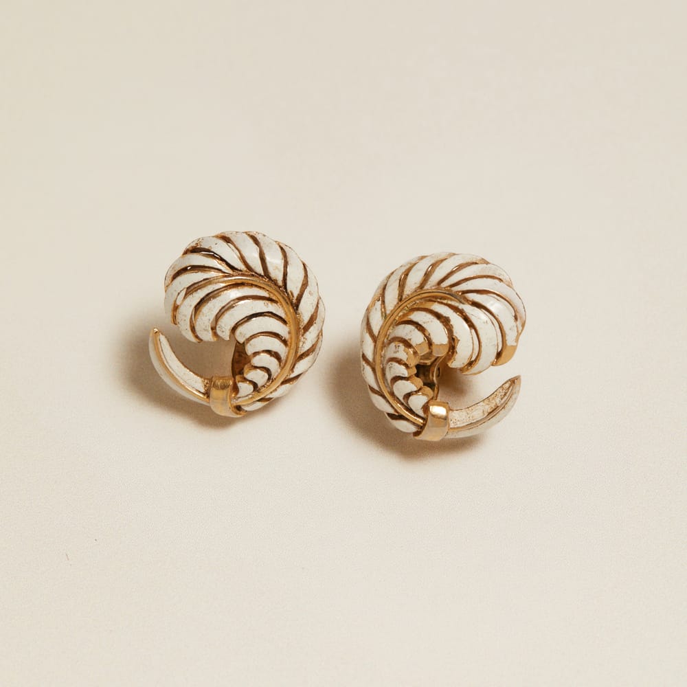 Stud Earrings Vintage White Feather Clip-On Earrings Orelia Jewellery