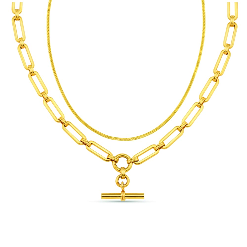 Style Sets Default LUXE Snake & T-bar Necklace Jewellery Set Orelia Jewellery