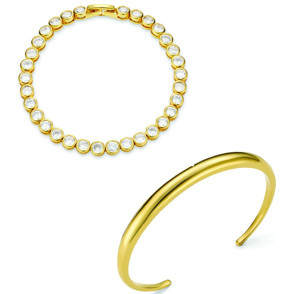 Style Sets Default LUXE Tennis & Dome Bangle Wrist Stacking Set Orelia Jewellery