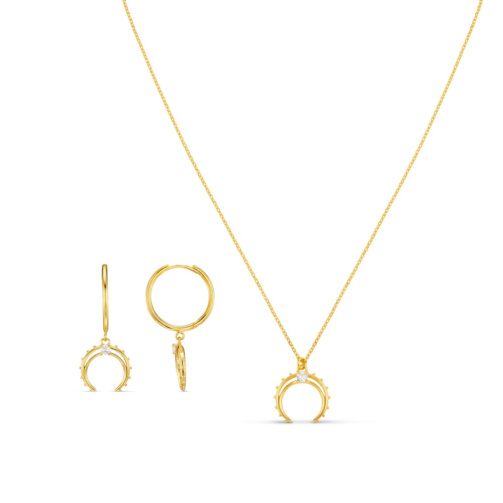 Style Sets Desert Moon Horseshoe Hoop Earring & Necklace Jewellery Set Orelia Jewellery