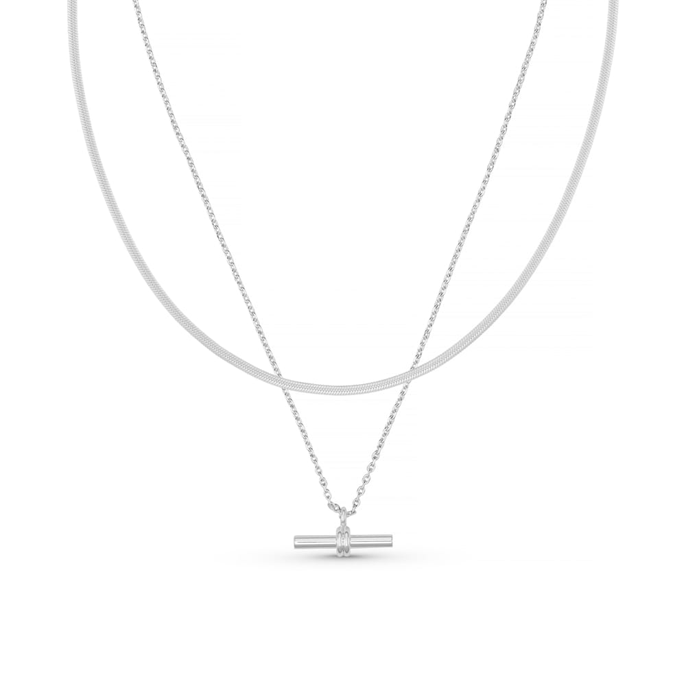 Style Sets LUXE Crystal T-Bar & Snake Necklace Jewellery Set Orelia Jewellery