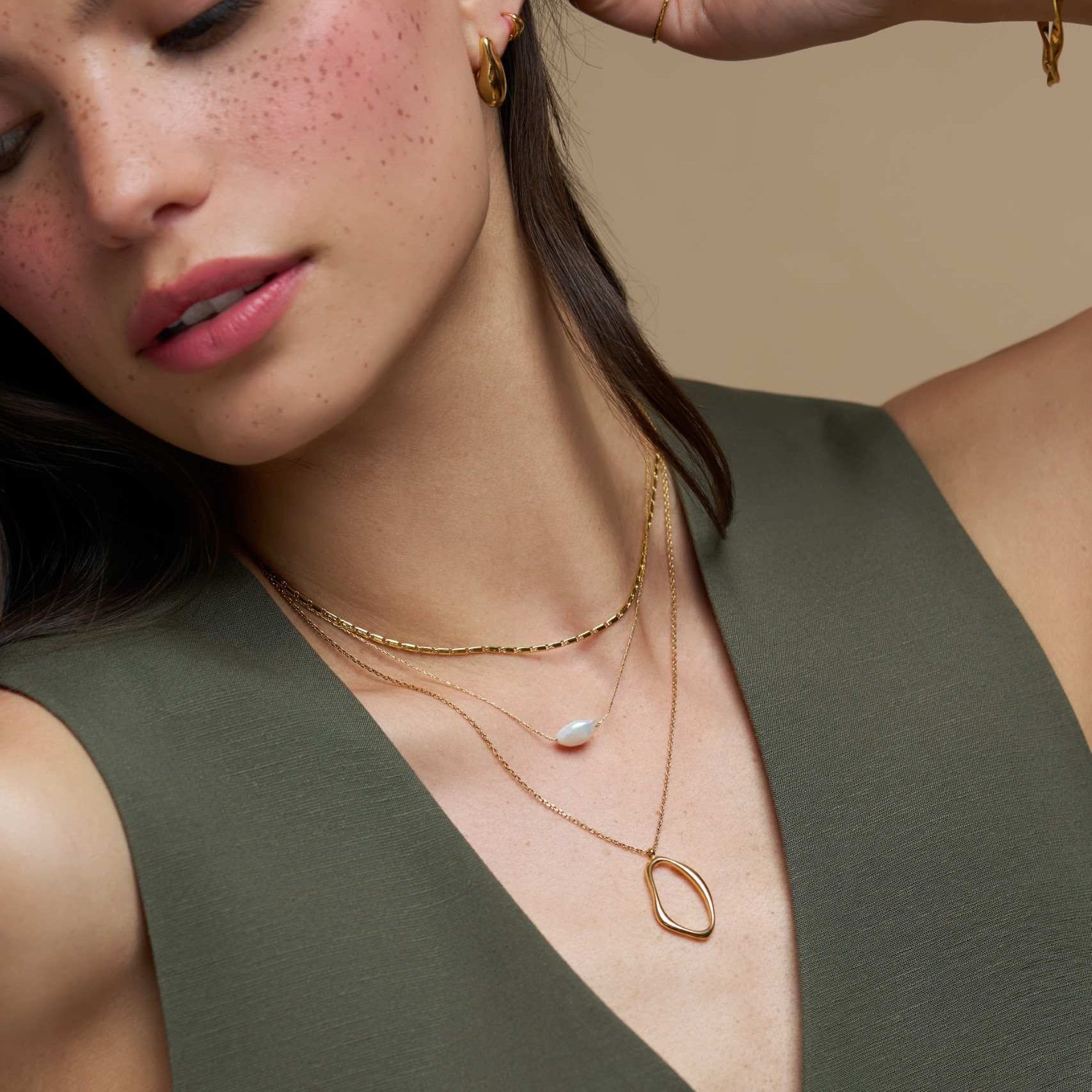 Style Sets Organic Oval Earrings & Necklace Jewellery Set Orelia Jewellery