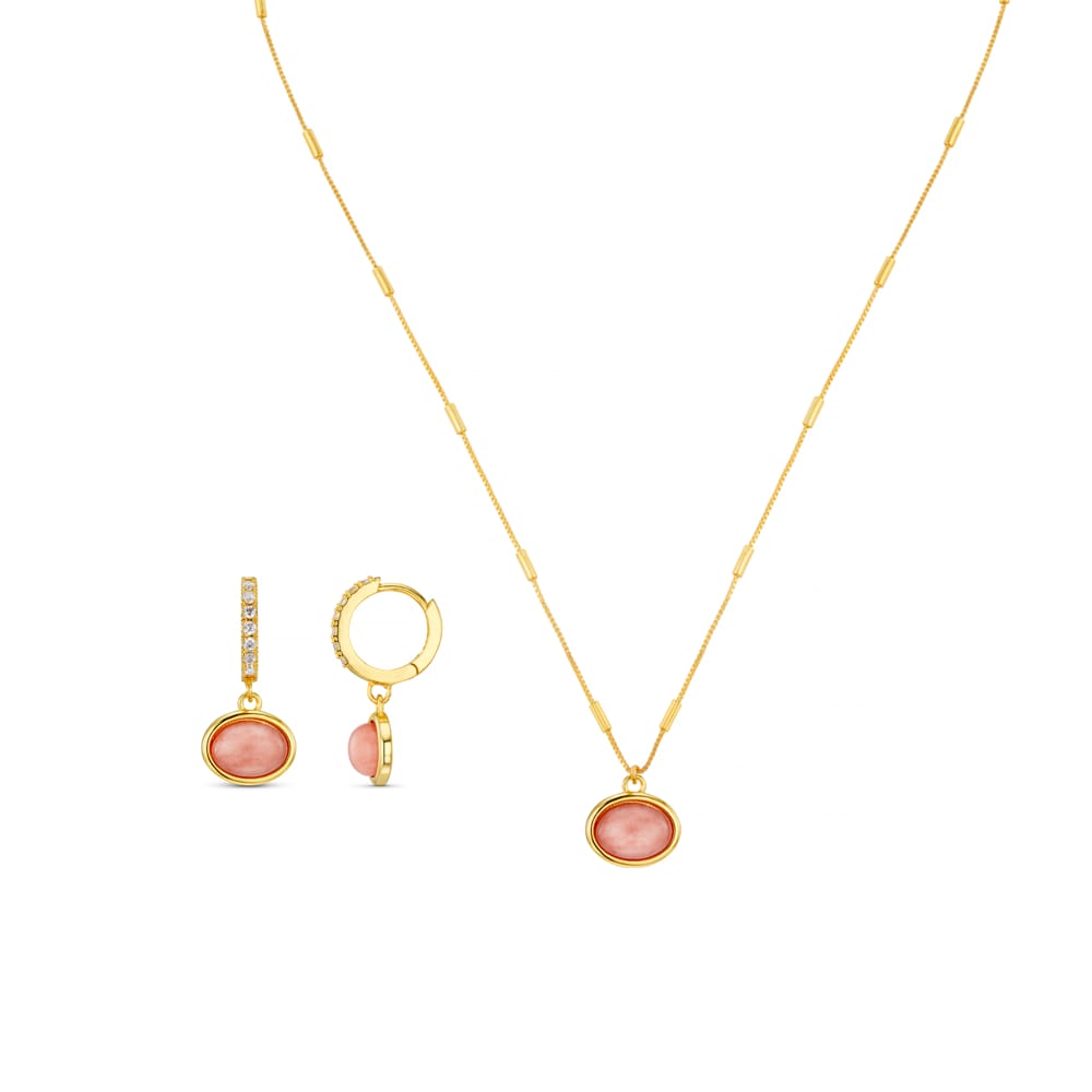 Style Sets Semi-Precious Pink Jade Jewellery Set Orelia Jewellery