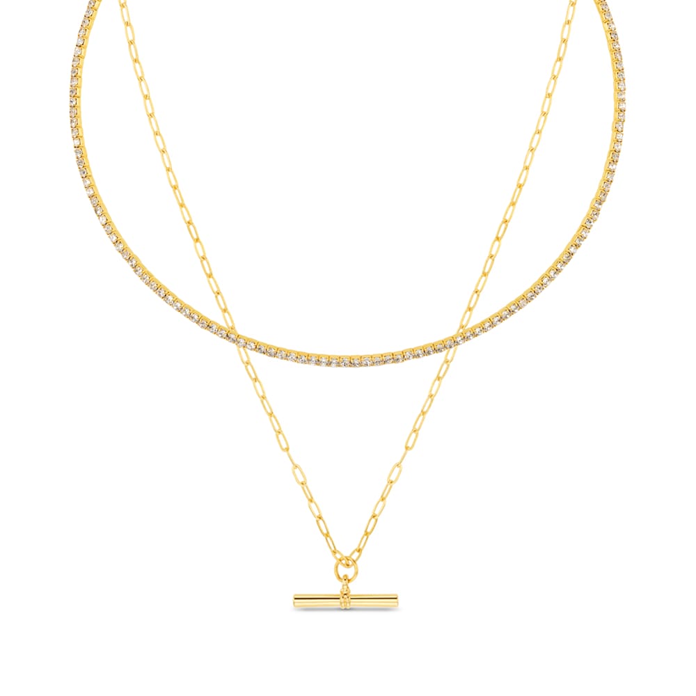 Style Sets T-Bar & Crystal Choker Necklace Jewellery Set Orelia Jewellery