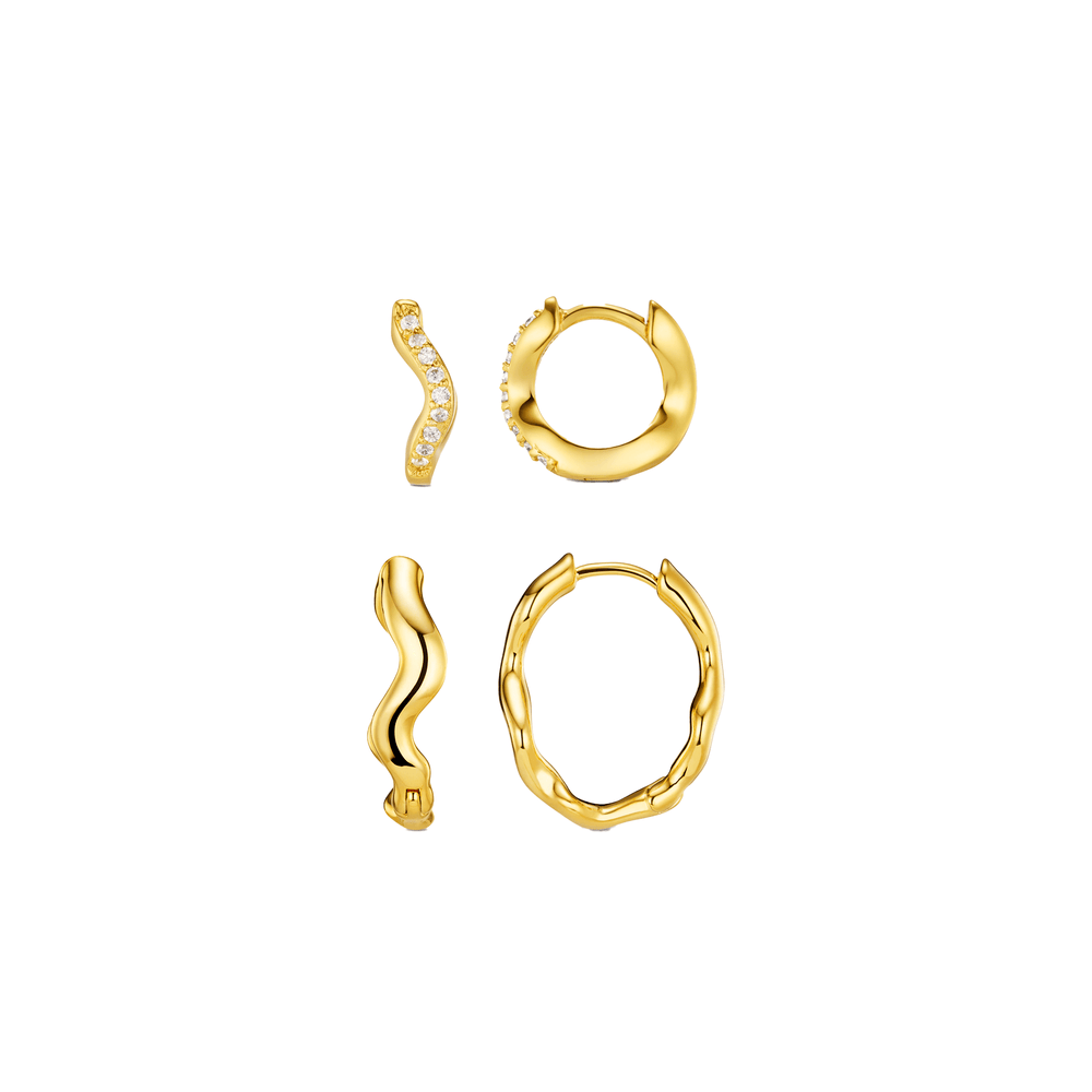 Style Sets The Wave Hoop Earring Ear Stacking Set Orelia Jewellery