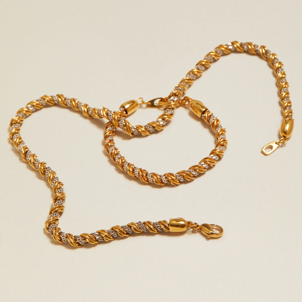 Style Sets Vintage Mixed Plated Rope Chain Jewellery Set Orelia Jewellery