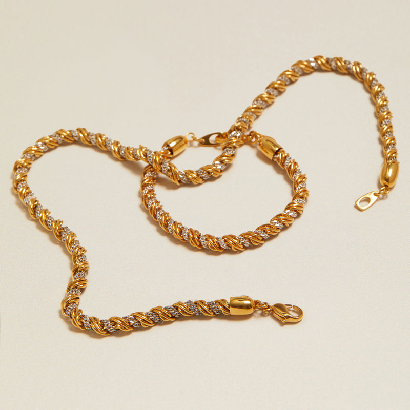 Style Sets Vintage Mixed Plated Rope Chain Jewellery Set Orelia Jewellery