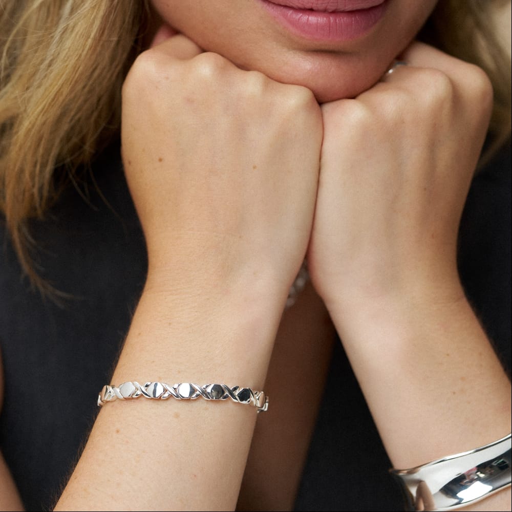 Tennis Bracelet LUXE Cross Tennis Bracelet - Silver Orelia Jewellery