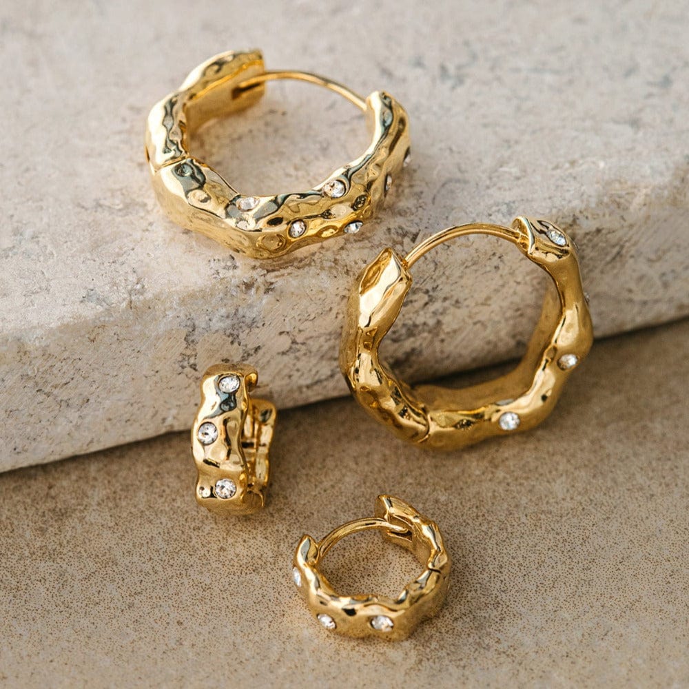 Hoop Earrings Molten Mid-Sized Hoop Earrings Made With Swarovski® Crystals Orelia Jewellery