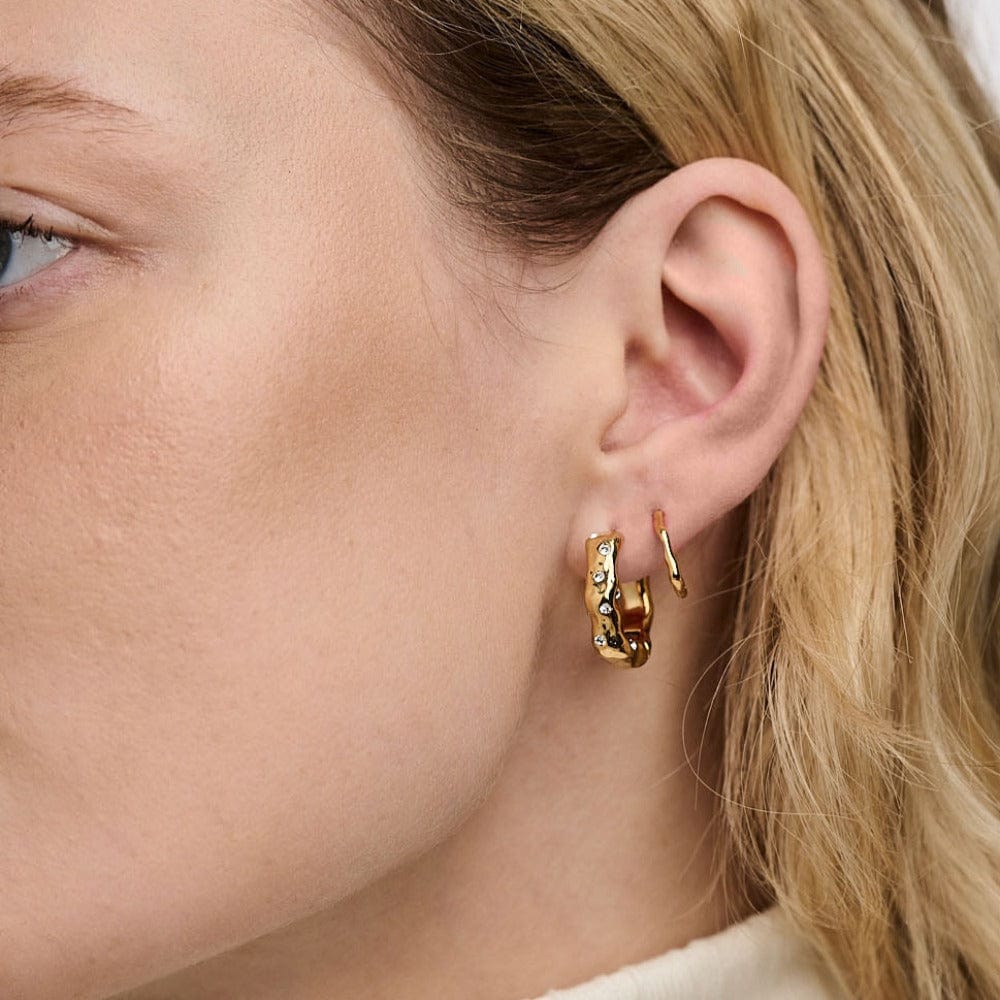 Hoop Earrings Molten Mid-Sized Hoop Earrings Made With Swarovski® Crystals Orelia Jewellery