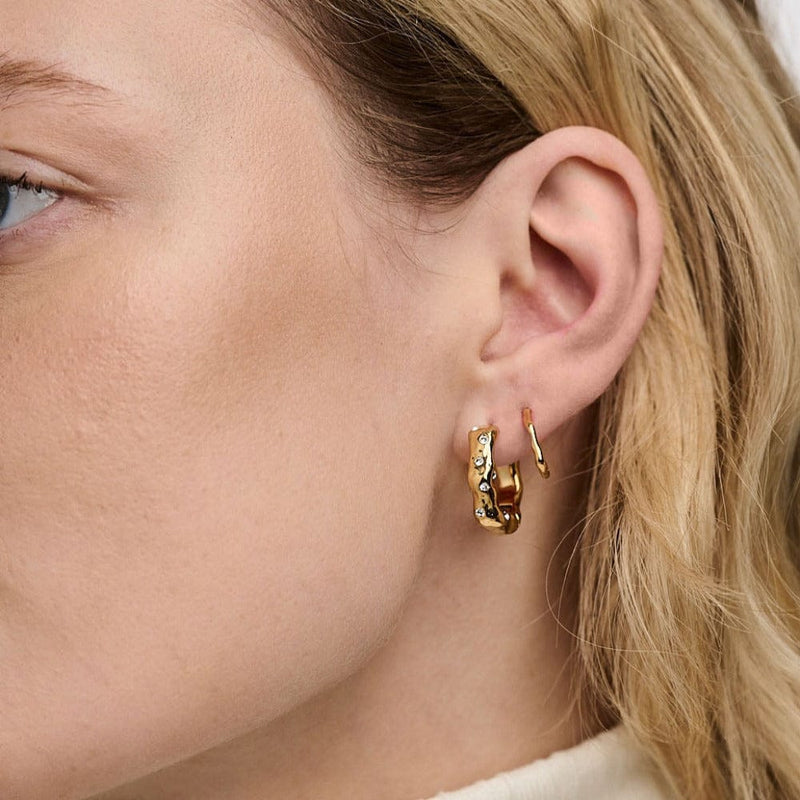 Hoop Earrings Molten Mid-Sized Hoop Earrings Made With Swarovski® Crystals Orelia Jewellery