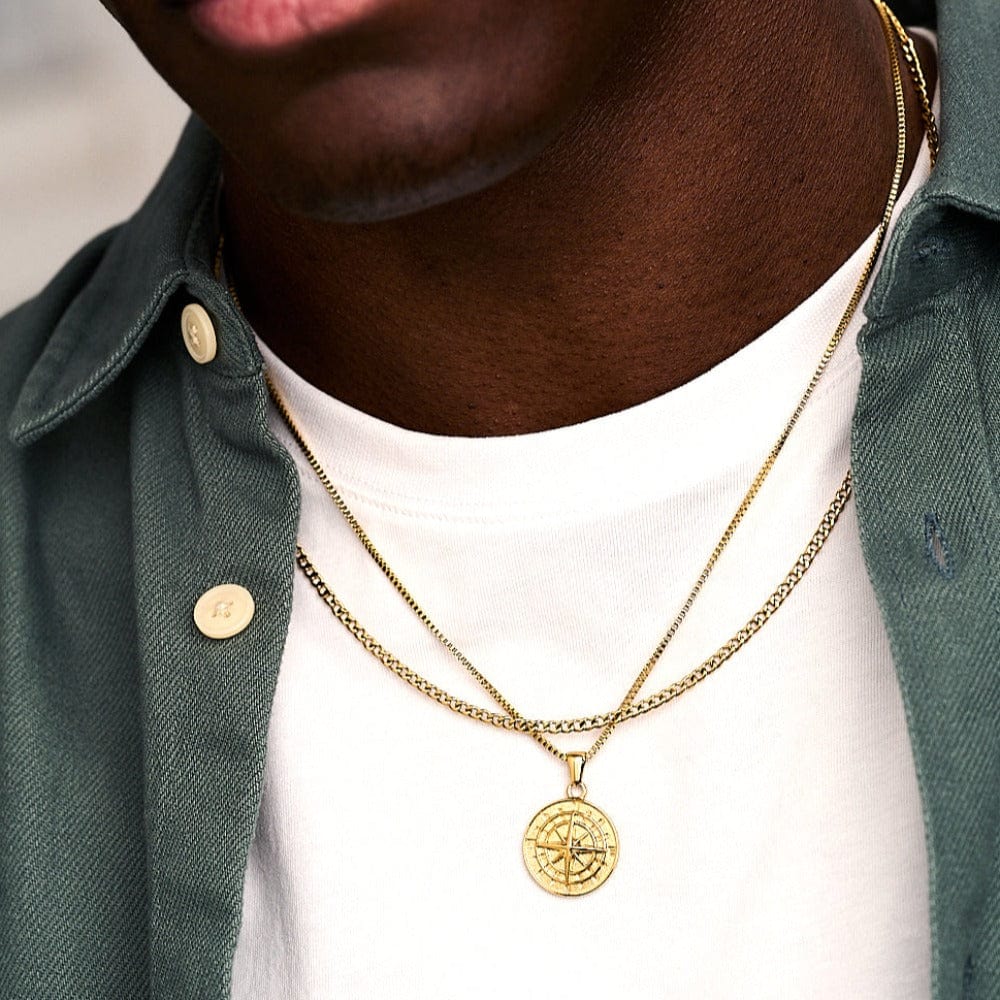 Long Necklaces Round Box Chain Necklace - Gold Orelia Jewellery