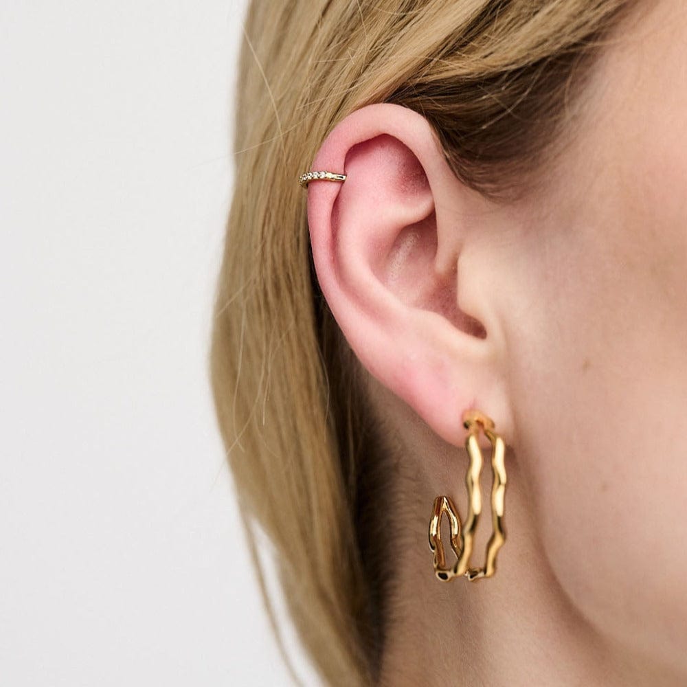 Piercings Crystal Pavé Clicker Hoop 8mm - Gold Orelia Jewellery