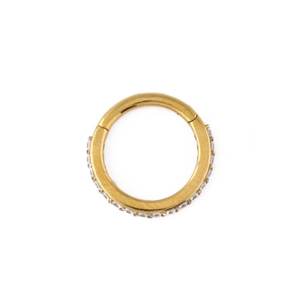 Piercings Crystal Pavé Clicker Hoop 8mm - Gold Orelia Jewellery