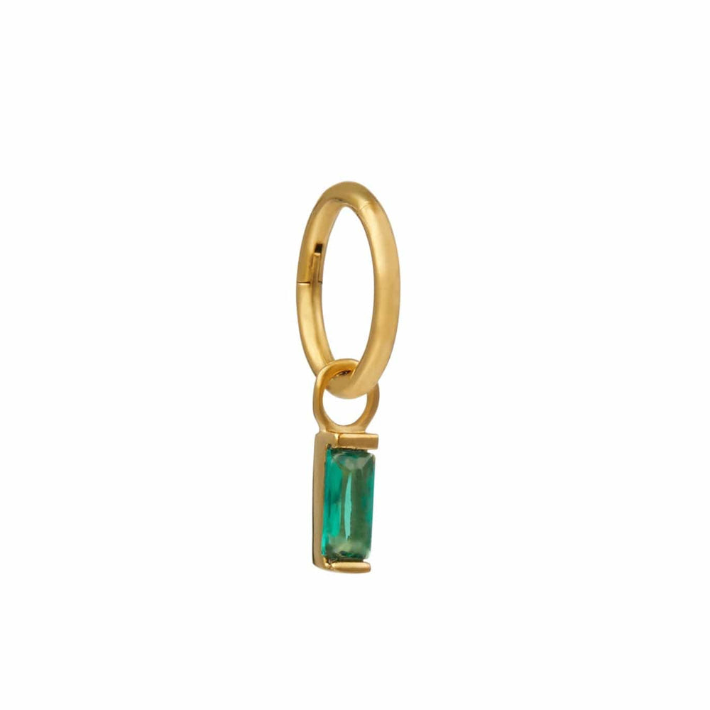 Piercings Emerald Baguette Clicker Hoop 6mm Orelia Jewellery