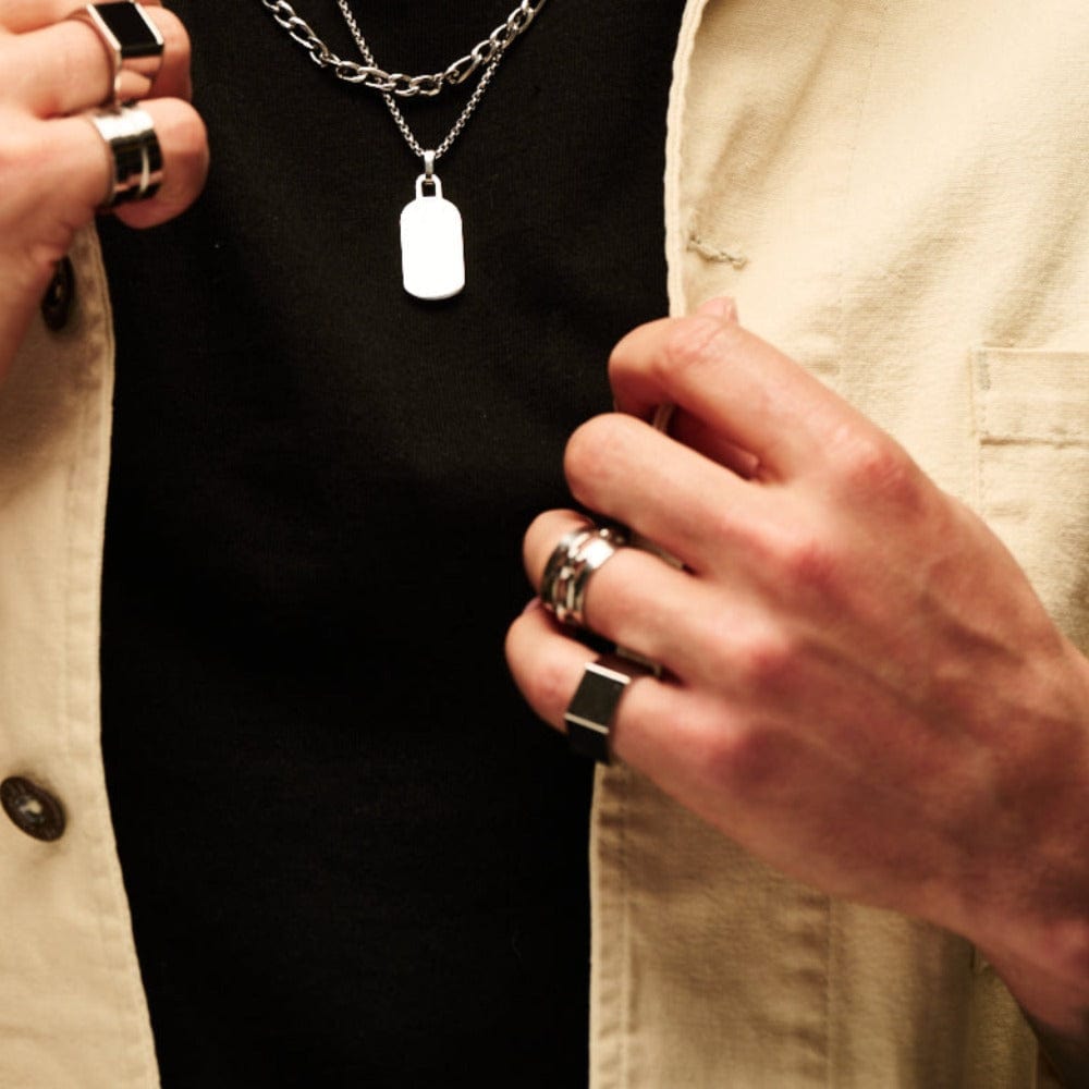Rings Clean Metal Hexagon Ring - Silver Orelia Jewellery
